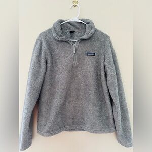 Patagonia Jacket Womens M Gray Los Gatos Pile Fleece 1/4 Zip Pullover Outdoors